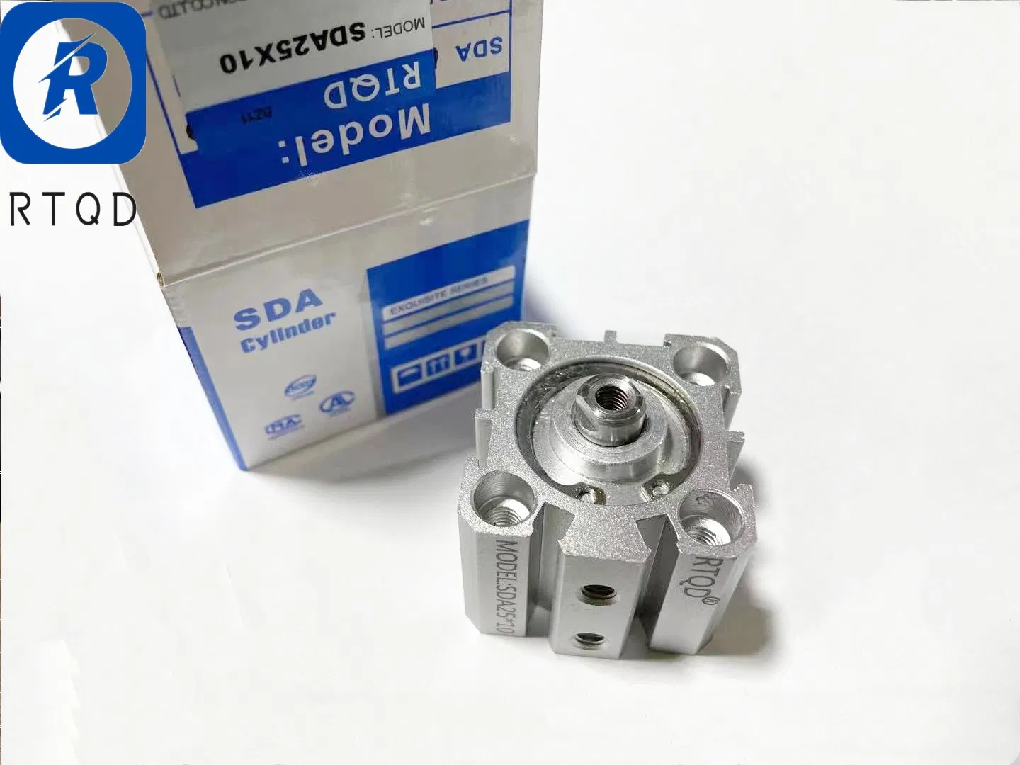 Atuador pneumático de dupla ação Fornecedor da China Cilindro pneumático de eixo duplo Acessórios pneumáticos Pneuamtic Sda Series Sda25X10